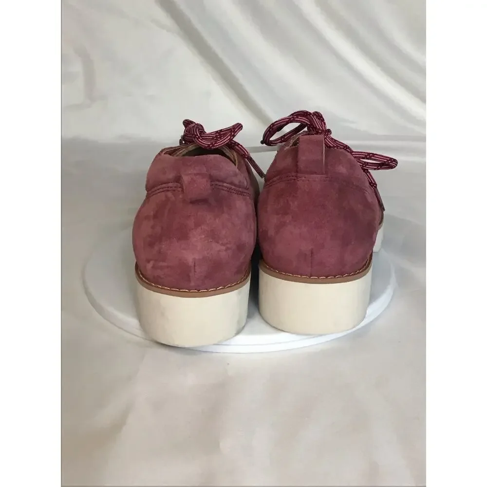 Vionic Women's Charm Ballari Oxford Lace Up Loafers in suede Sz. 7 Purple NWOT